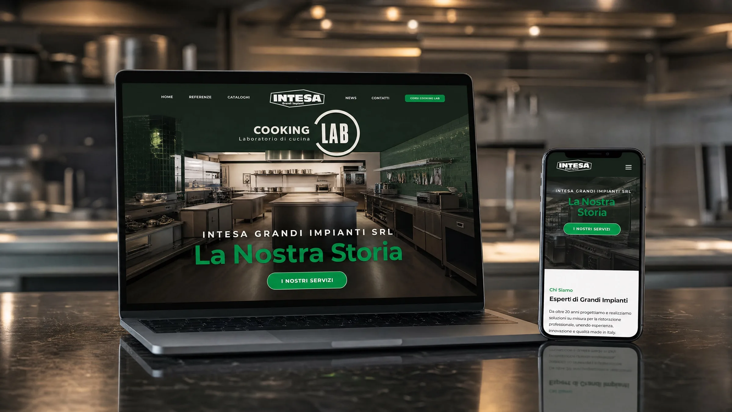 Cucine professionali Intesa Grandi Impianti nel visual di apertura del caso