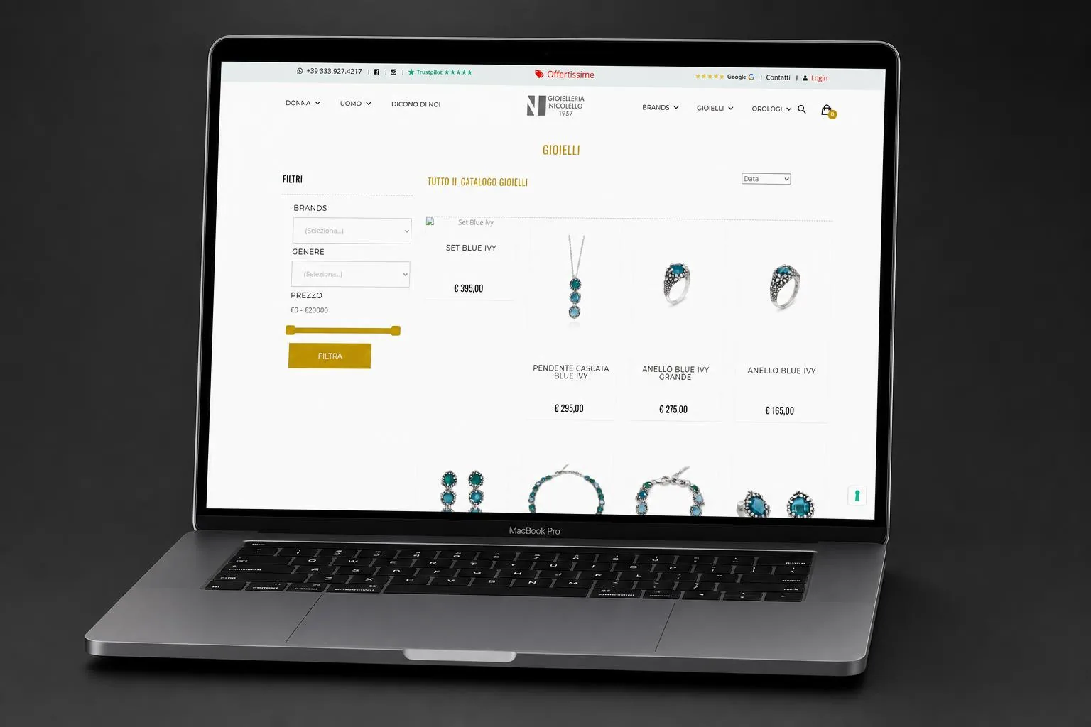Pagina collezione Gioielli: gioiellerianicolello.store