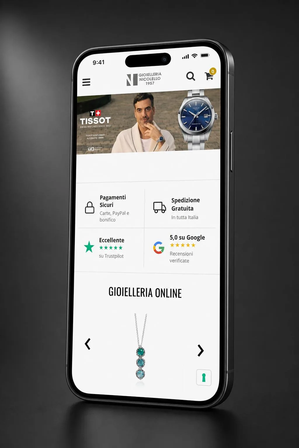 Homepage mobile: gioiellerianicolello.store